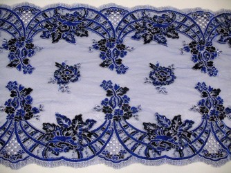 Вышивка на сетке с бисером и пайетками Синий (TX-15091(BLUE)07/17)