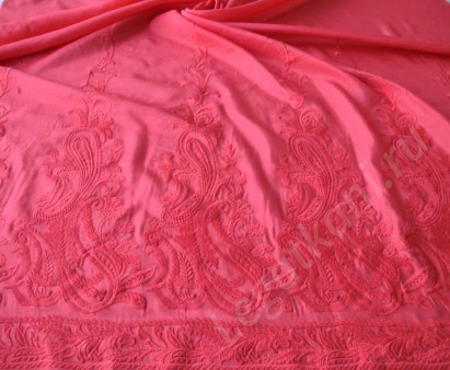 Вышивка на батисте Красный (GSK-2383N#(RED)07/17)