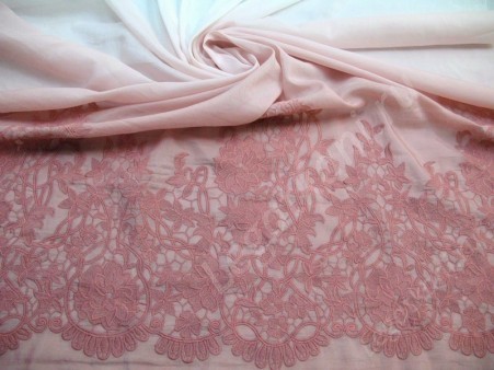 Вышивка на батисте Деграде,Розовый,Белый (GS16130 GSK-2604A-1 C#4 PINK)
